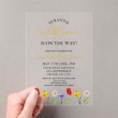 Invitations En Acrylique Petit Baby shower Fleur sauvage (In situ (ordinateur de poche))
