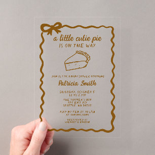 Invitations En Acrylique Petit Bébé Chéri dessin à la main Baby Shower d'Au