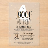Invitations En Acrylique Petit Boo Moderne ! Halloween 2e anniversaire (Recto)