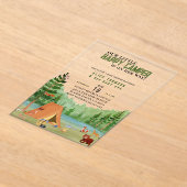 Invitations En Acrylique Petit Camper Camping Aventure Baby shower Forêt (Poser)