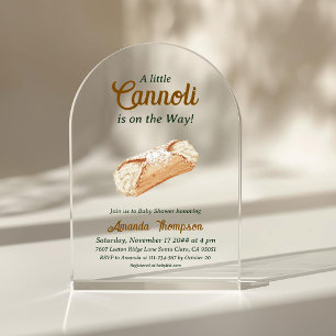 Invitations En Acrylique Petit Cannoli Baby Shower Italien Beige Neutre