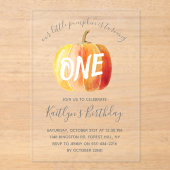 Invitations En Acrylique Petit Citrouille 1er anniversaire (Recto)