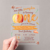 Invitations En Acrylique Petit Citrouille Automne 1er Anniversaire (In situ (ordinateur de poche))