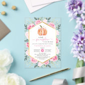 Invitations En Acrylique Petit Citrouille rose Feuilles d'automne Baby sho (Insitu (Mariage))