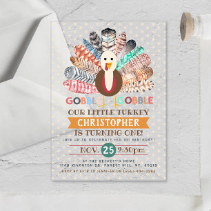 Invitations En Acrylique Petit dîner de Thanksgiving pour anniversaire tout