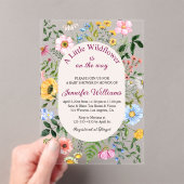 Invitations En Acrylique petit fleur sauvage, jardin fleuri fille baby show (In situ (ordinateur de poche))