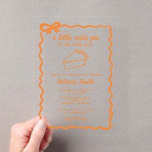 Invitations En Acrylique Petit gâteau mignon dessin à la main Fête de bébé