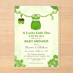 Invitations En Acrylique Petit Lucky Un Shamrock Baby Girl tenue