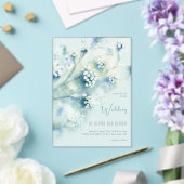 Invitations En Acrylique Petit Mariage de fleurs blanches (Insitu (Mariage))