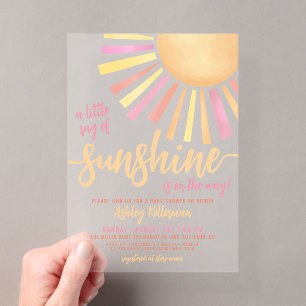 Invitations En Acrylique Petit Rayon De Soleil Baby Shower Bohème