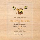 Invitations En Acrylique Petite abeille à miel mignonne avec Baby shower de (Recto)