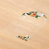 Invitations En Acrylique PETITE CUTIE | baby shower d'oranges d'agrumes (Poser)