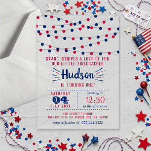 Invitations En Acrylique Petite Fée d'Artifice Fête d'Anniversaire du 14 Ju