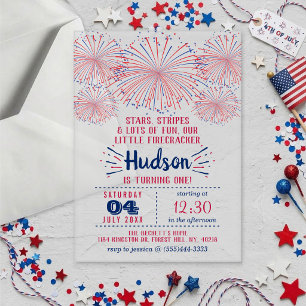 Invitations En Acrylique Petite Fête d'anniversaire du 14 juillet pour le 1