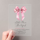 Invitations En Acrylique Petite Miss Bowtiful Pink Bow fille Anniversaire (In situ (ordinateur de poche))