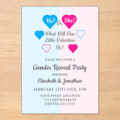 Invitations En Acrylique Petite Saint Valentin Saint Valentin Révélation de (Recto)