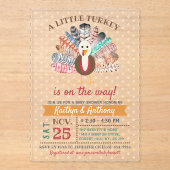 Invitations En Acrylique Petite Turquie En Route ! Baby shower de Thanksgiv (Recto)