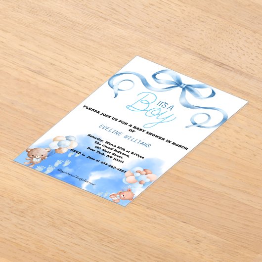 Invitations En Acrylique PetitGARÇON (Poser)