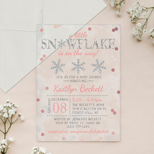 Invitations En Acrylique Petits Flocons de Neige Fête Prénatale Bébé Hiver