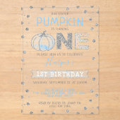 Invitations En Acrylique Petits garçons Citrouilles 1er anniversaire (Recto)