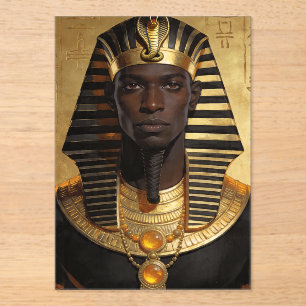 Invitations En Acrylique Pharaoh Energy — Roi Ancien Africain Art Moderne