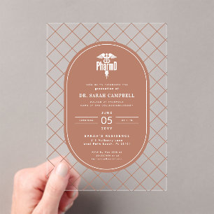 Invitations En Acrylique PharmD Docteur en pharmacie Motif de vérification 