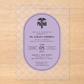 Invitations En Acrylique PharmD Docteur en pharmacie Motif de vérification  (Recto)