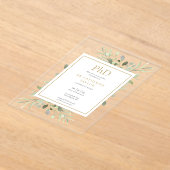 Invitations En Acrylique Phd Degree Aquarelle Vert Floral Graduation (Poser)