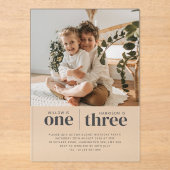 Invitations En Acrylique Photo 1er et 3e anniversaire conjoint (Recto)