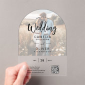 Invitations En Acrylique PHOTO ACRYLIC MARIAGE QR Code RSVP OVERLAY (In situ (ordinateur de poche))