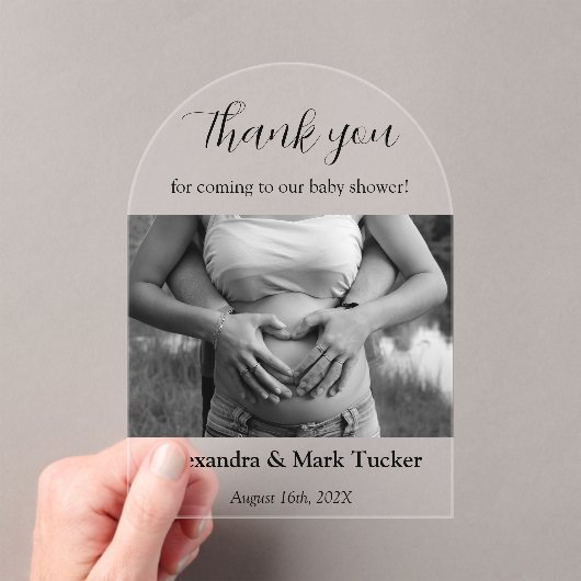 Invitations En Acrylique Photo baby shower (In situ (ordinateur de poche))