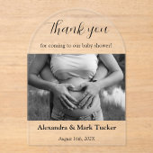 Invitations En Acrylique Photo baby shower (Recto)