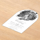 Invitations En Acrylique Photo Brusch moderne | Mariage blanc (Poser)