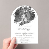 Invitations En Acrylique Photo Brusch moderne | Mariage blanc (In situ (ordinateur de poche))