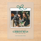 Invitations En Acrylique Photo cadeau de Noël (Recto)