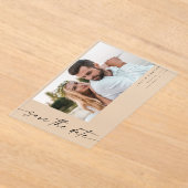 Invitations En Acrylique Photo & Calligraphie 4 Mod Horiz Enregistrez la da (Poser)