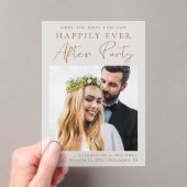 Invitations En Acrylique Photo Chic Gold Mariage Réception Enregistrer La D (In situ (ordinateur de poche))