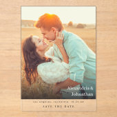 Invitations En Acrylique Photo chic stylish Mod Enregistrer la date (Recto)