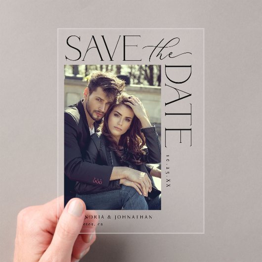 Invitations En Acrylique Photo chic stylish Mod Enregistrer la date 2 (In situ (ordinateur de poche))