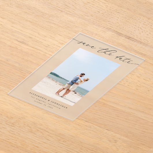 Invitations En Acrylique Photo chic stylish Mod Enregistrer la date 3 (Poser)