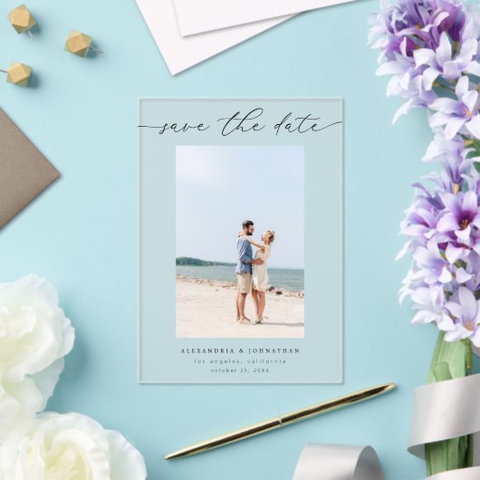 Invitations En Acrylique Photo chic stylish Mod Enregistrer la date 3 (Insitu (Mariage))