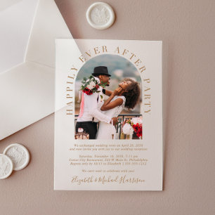Invitations En Acrylique Photo d'arch de réception de mariage Après un bonh