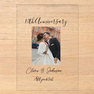 Invitations En Acrylique photo de 10 ans de mariage couple Romanti