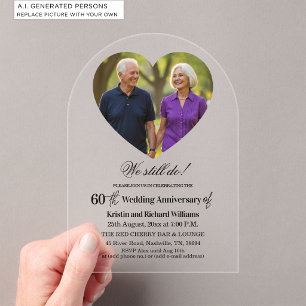 Invitations En Acrylique Photo de 60e anniversaire de mariage We Still Do