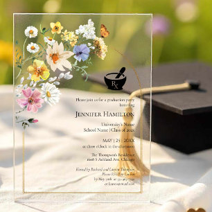 Invitations En Acrylique Photo de la fête de remise des diplômes de l'école