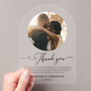 Invitations En Acrylique Photo de mariage Arche de remerciement