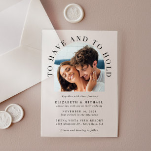 Invitations En Acrylique Photo de mariage Elegant Arch givré