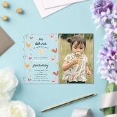 Invitations En Acrylique Photo de premier anniversaire de poulets mignons p (Insitu (Mariage))