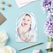 Invitations En Acrylique Photo d'hiver de Snowflake moderne (Insitu (Mariage))