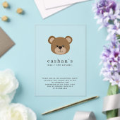 Invitations En Acrylique Photo du premier anniversaire de l'ours mignon (Insitu (Mariage))